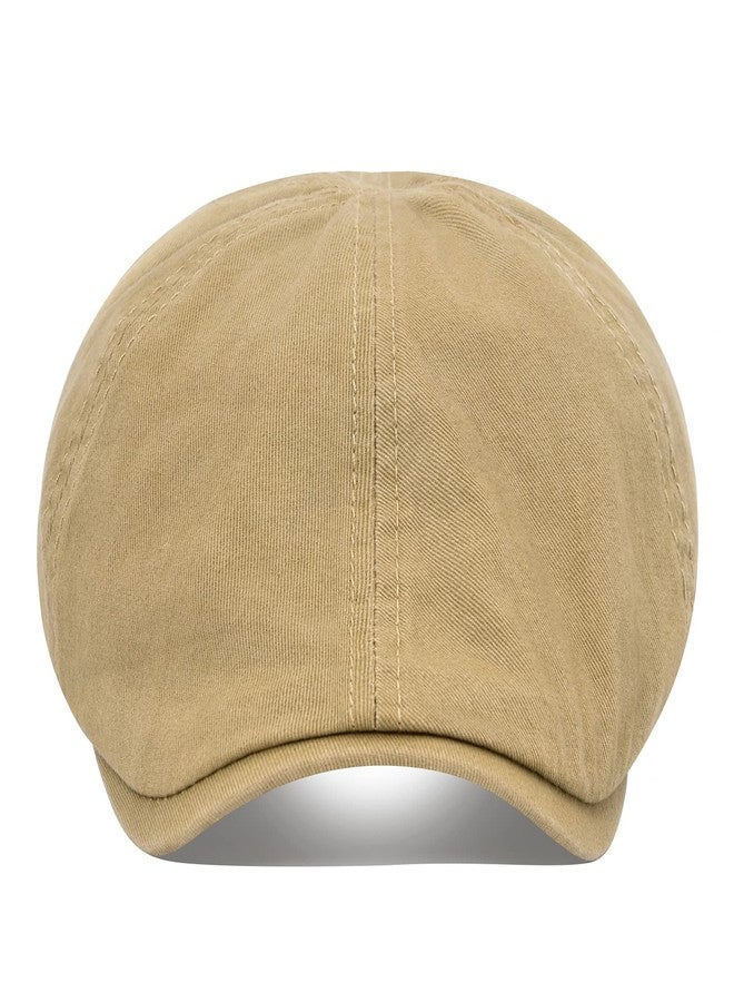 VOBOOM Cotton Flat Cabbie Hat Gatsby Ivy Irish Hunting Newsboy Cap (Khaki) - Image 2